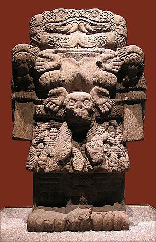 Statue of Coatlicue displayed in National Anthropology Museum in Mexico City