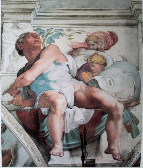 The Prophet Jonah, as depicted by Michelangelo in the Sistine Chapel