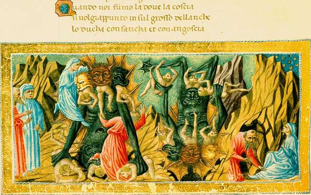 Priamo della Quercia. miniature. Divine Comedy Dante. British Library